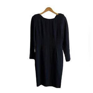 Women’s Vintage Backless Black Long Sleeve Dress Size 10
